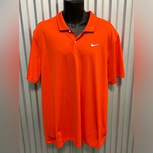 Men’s Nike dri-fit polo orange size XL, 100% polyester, fast shipping!